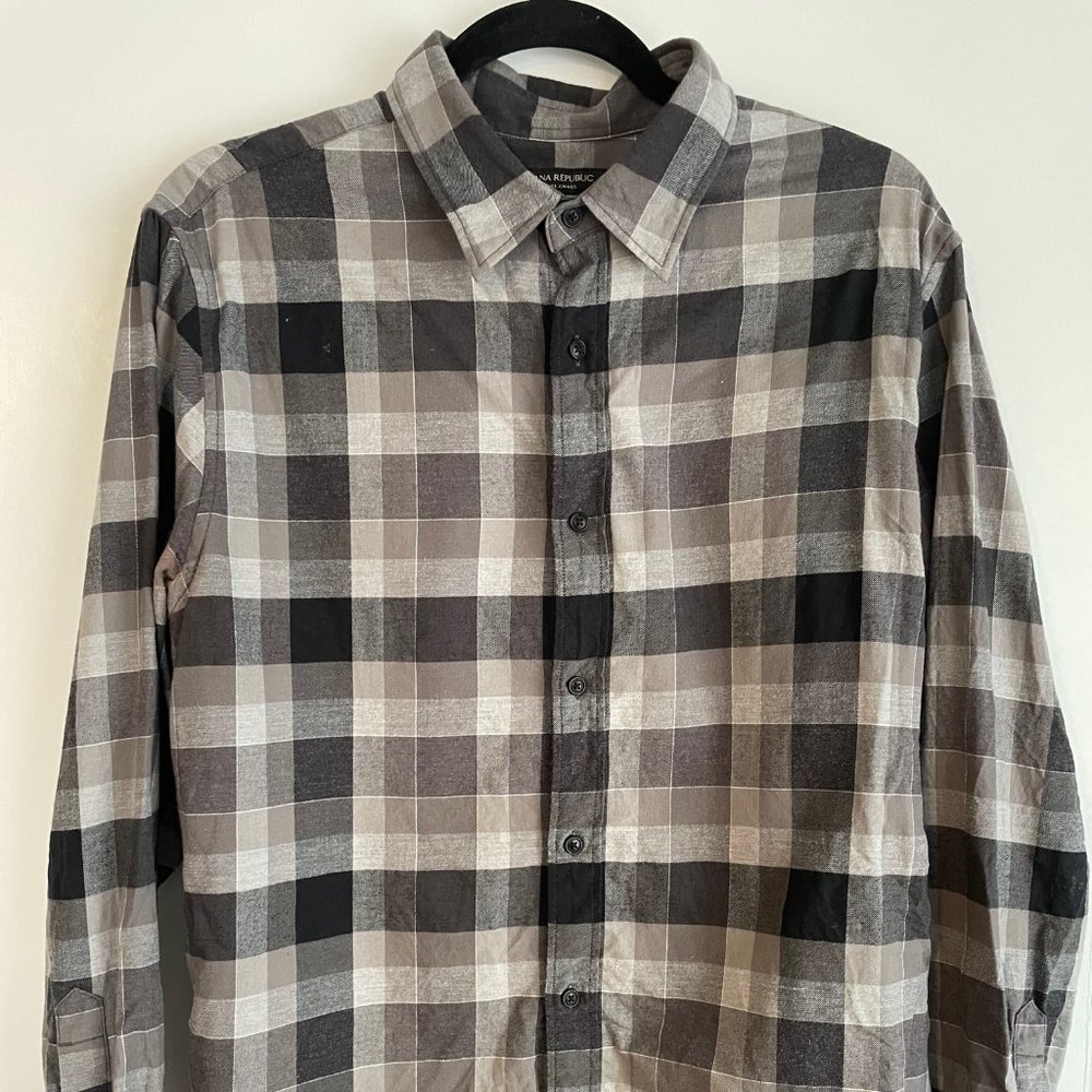 Banana Republic Flannel Plaid Shirt Size Large
